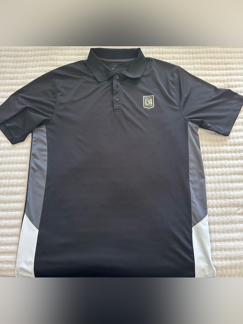 Fanatics Black Polo with Gray & White Side Panels